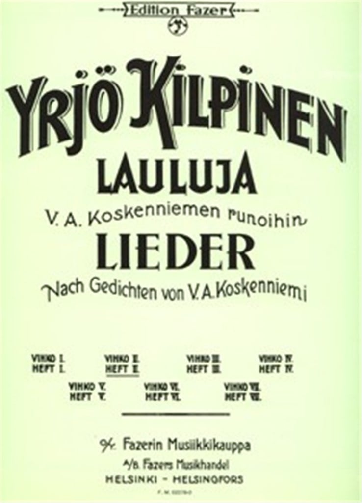 37 Lieder Nach Gedichten Von V.A. Koskenniemi